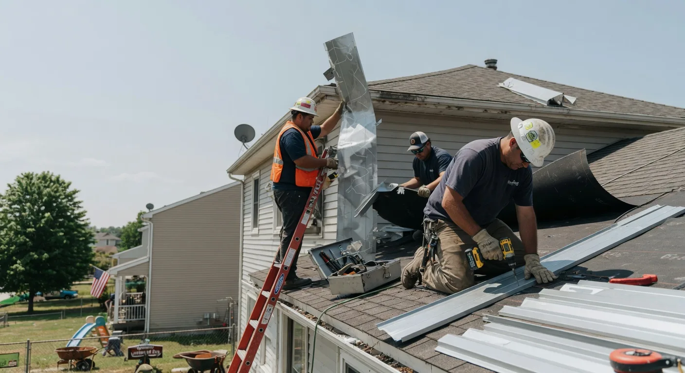 Storm Damage Metal Roof Repair in Slickville, PA